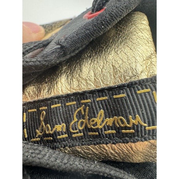 Sam Edelman Dax Leopard Woman's Size 7.5 Sneakers Gold Metallic *Small Flaw - Picture 13 of 13